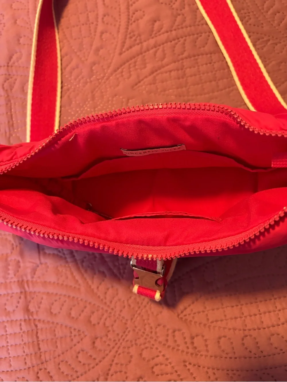 Sincerly Jules Hot Pink Crossbody Bag with Contrasting Strap